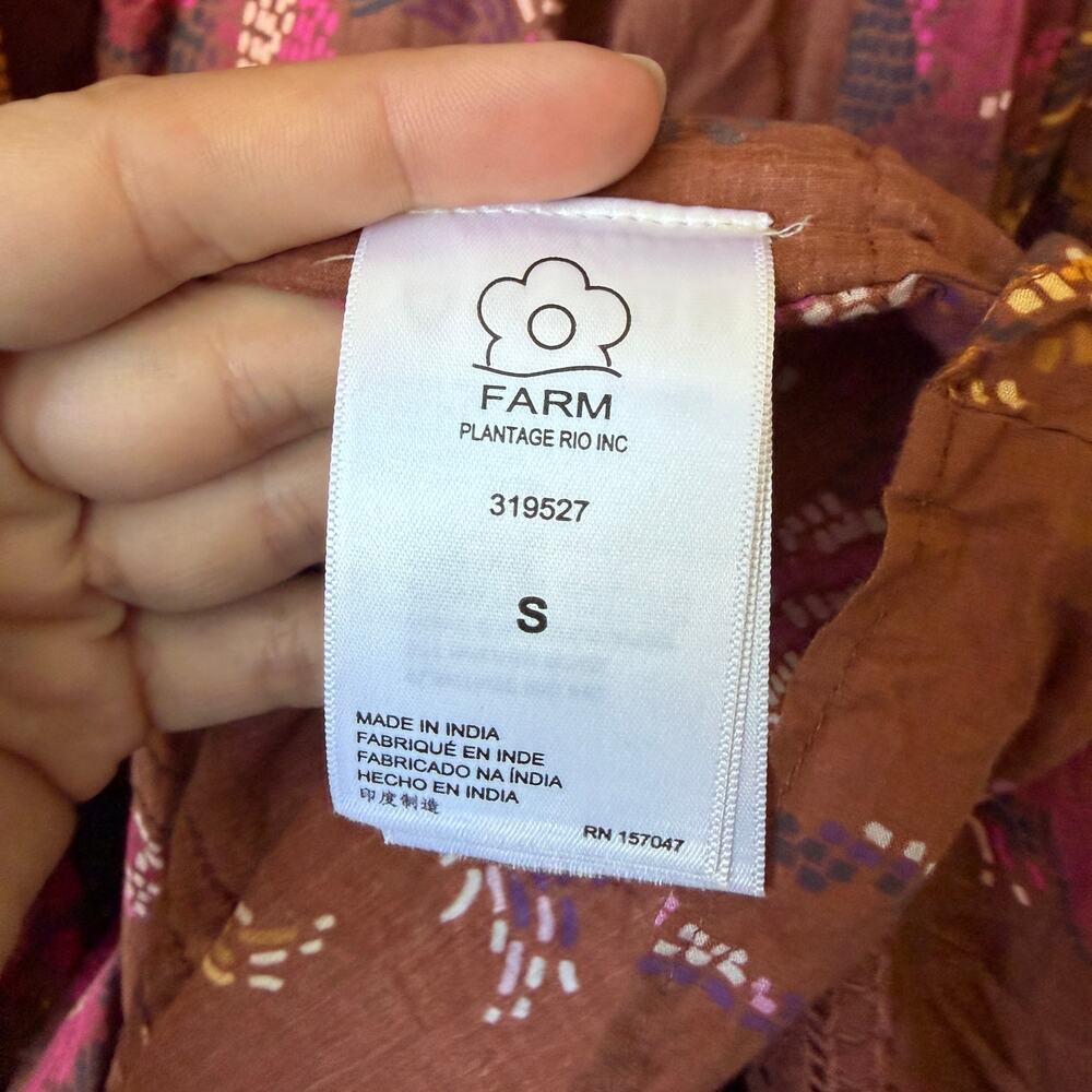 Farm Rio Horse Country Cottagecore Cotton Maxi Dress Size S - Picture 4 of 6